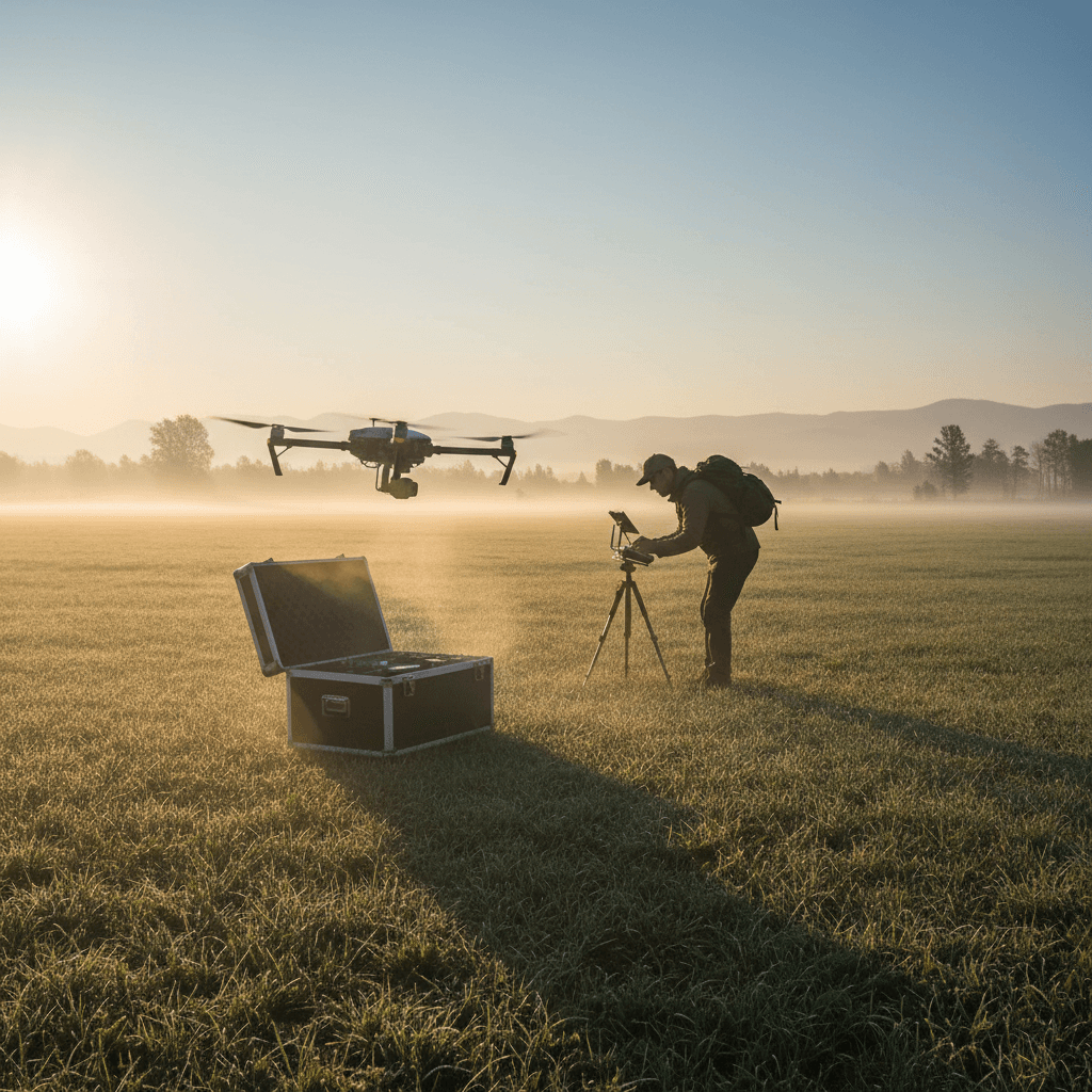 Drone launching for a dawn survey